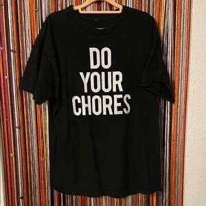 Black Graphic T-Shirt with White Text